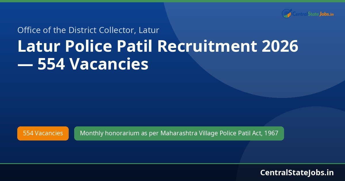 Latur Police Patil Recruitment 2026 — 554 Vacancies