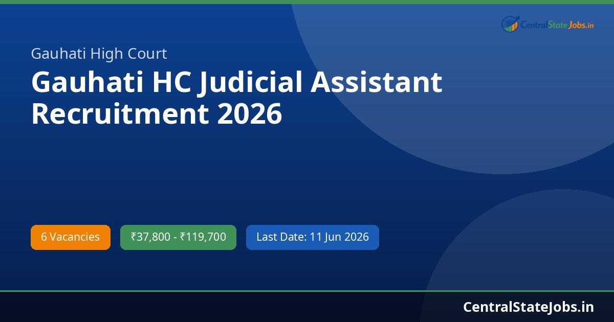 Gauhati HC Judicial Assistant Recruitment 2026