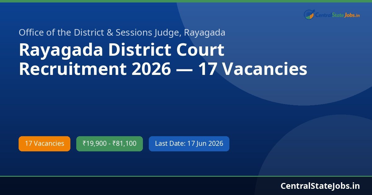 Rayagada District Court Recruitment 2026 — 17 Vacancies
