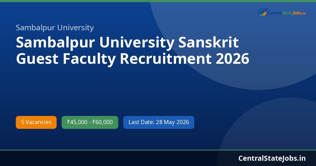 Sambalpur University Sanskrit Guest Faculty Recruitment 2026