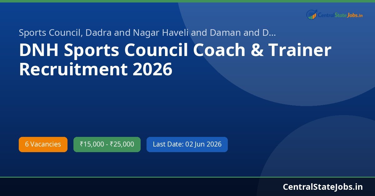 DNH Sports Council Coach & Trainer Recruitment 2026