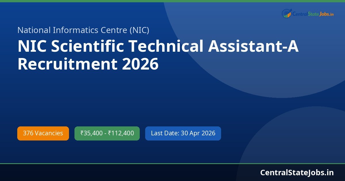 NIC Scientific Technical Assistant-A Recruitment 2026