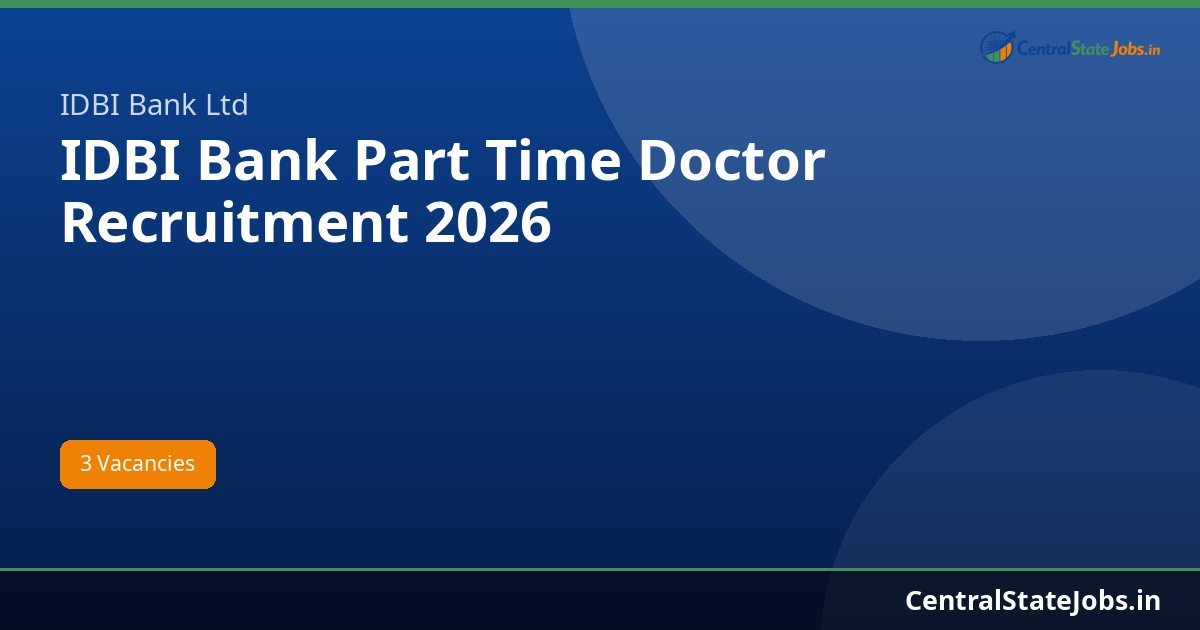 IDBI Bank Part Time Doctor Recruitment 2026