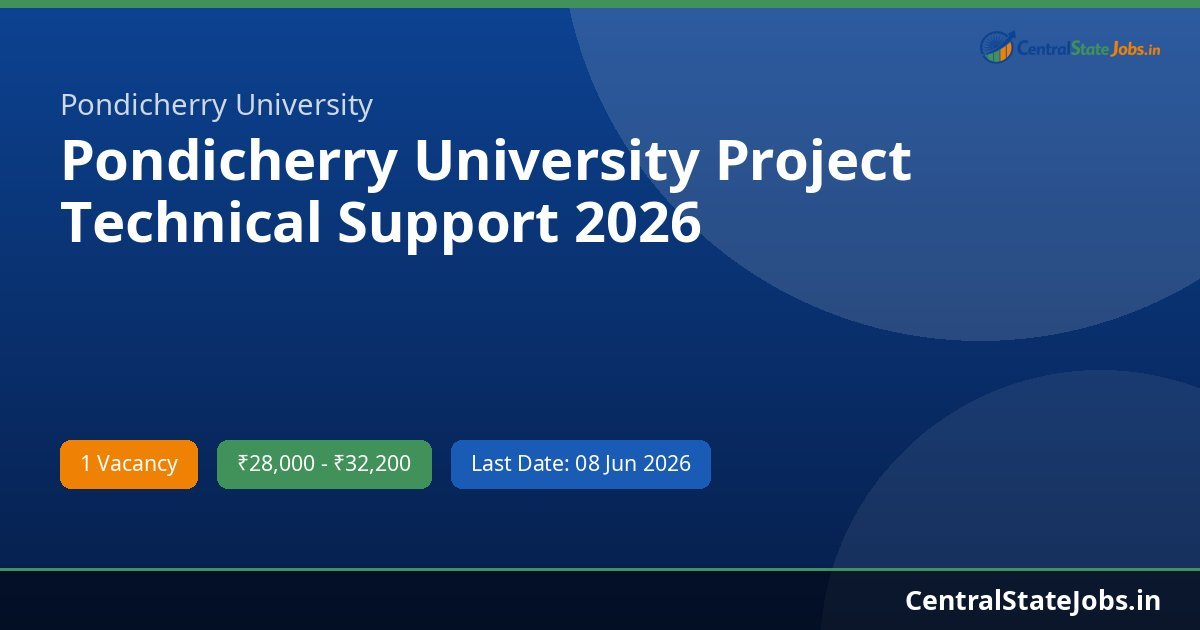 Pondicherry University Project Technical Support 2026