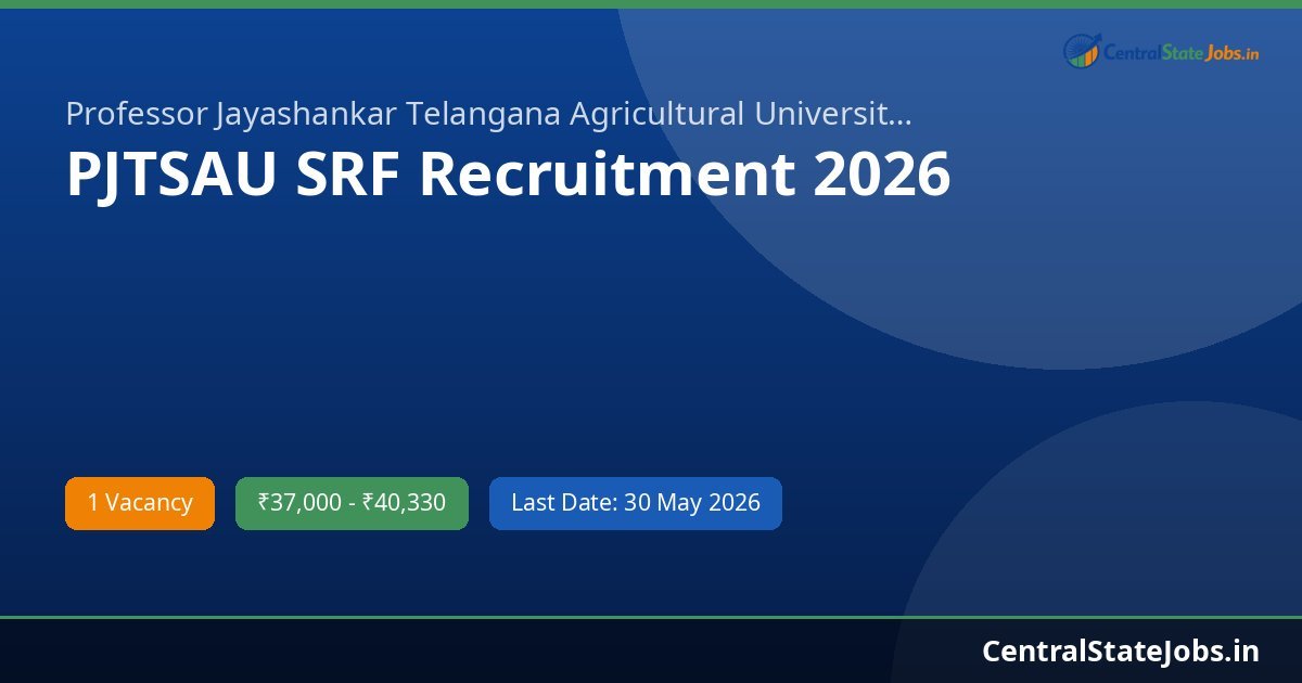 PJTSAU SRF Recruitment 2026
