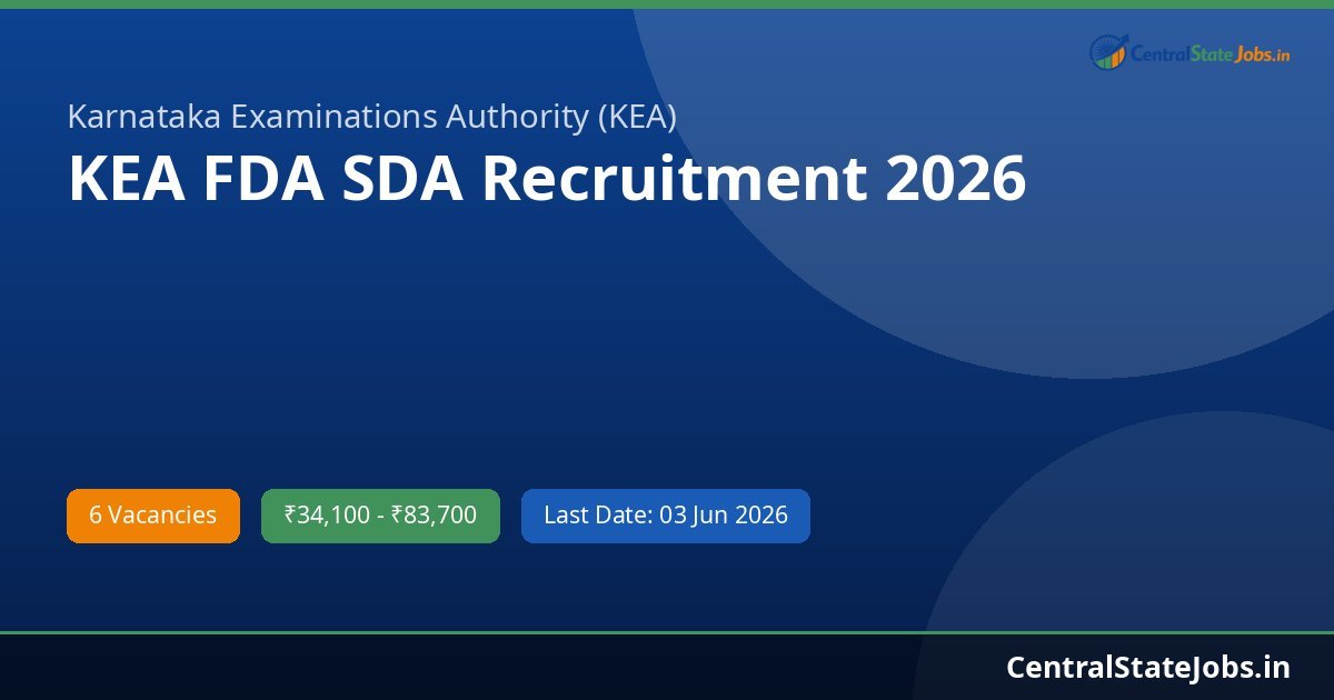 KEA FDA SDA Recruitment 2026