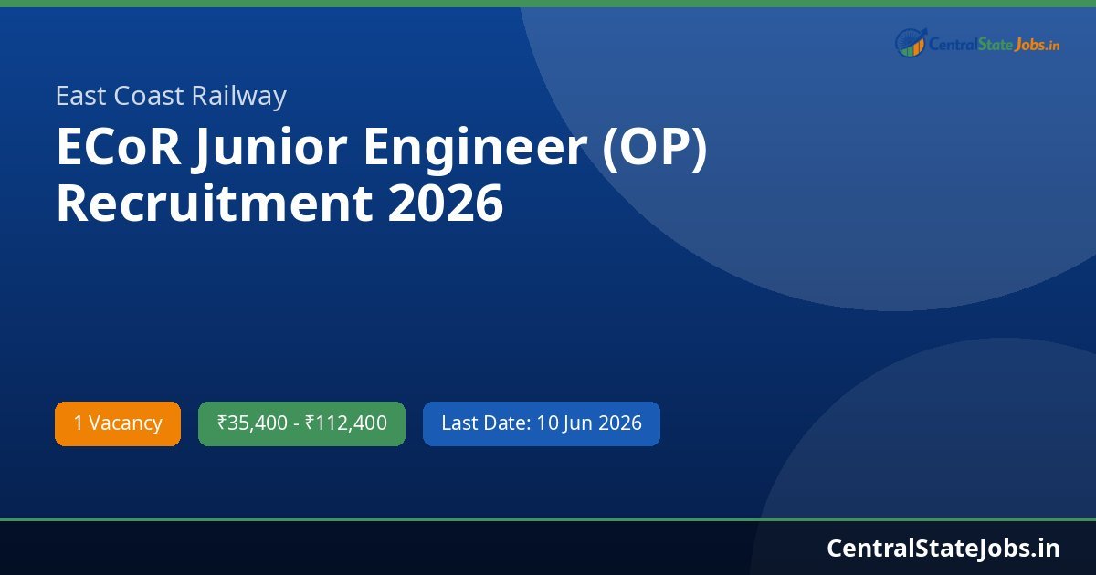 ECoR Junior Engineer (OP) Recruitment 2026