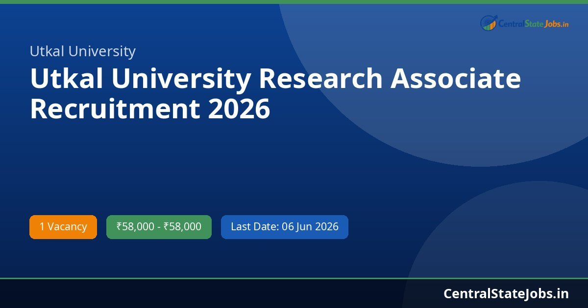 Utkal University Research Associate Recruitment 2026
