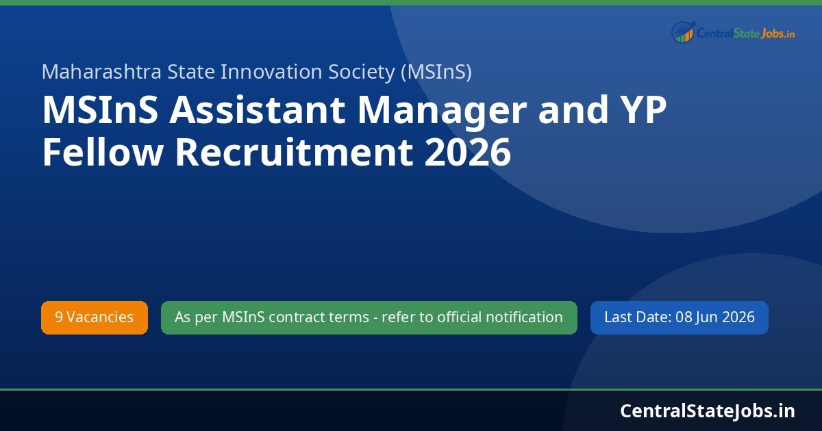 MSInS Assistant Manager and YP Fellow Recruitment 2026
