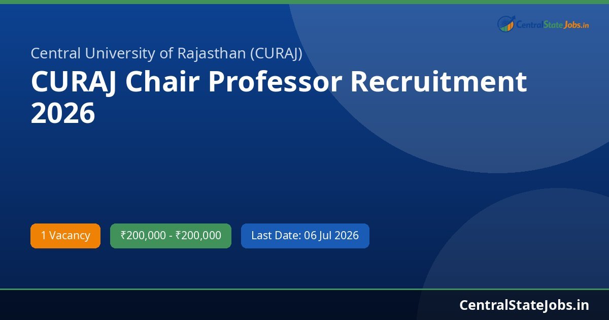 CURAJ Chair Professor Recruitment 2026