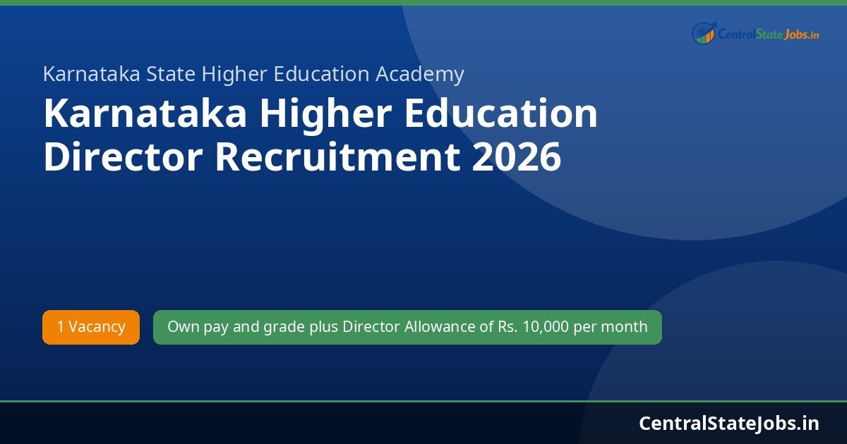 Karnataka Higher Education Director Recruitment 2026