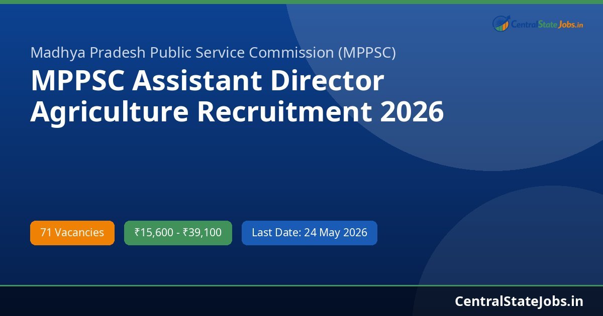 MPPSC Assistant Director Agriculture Recruitment 2026