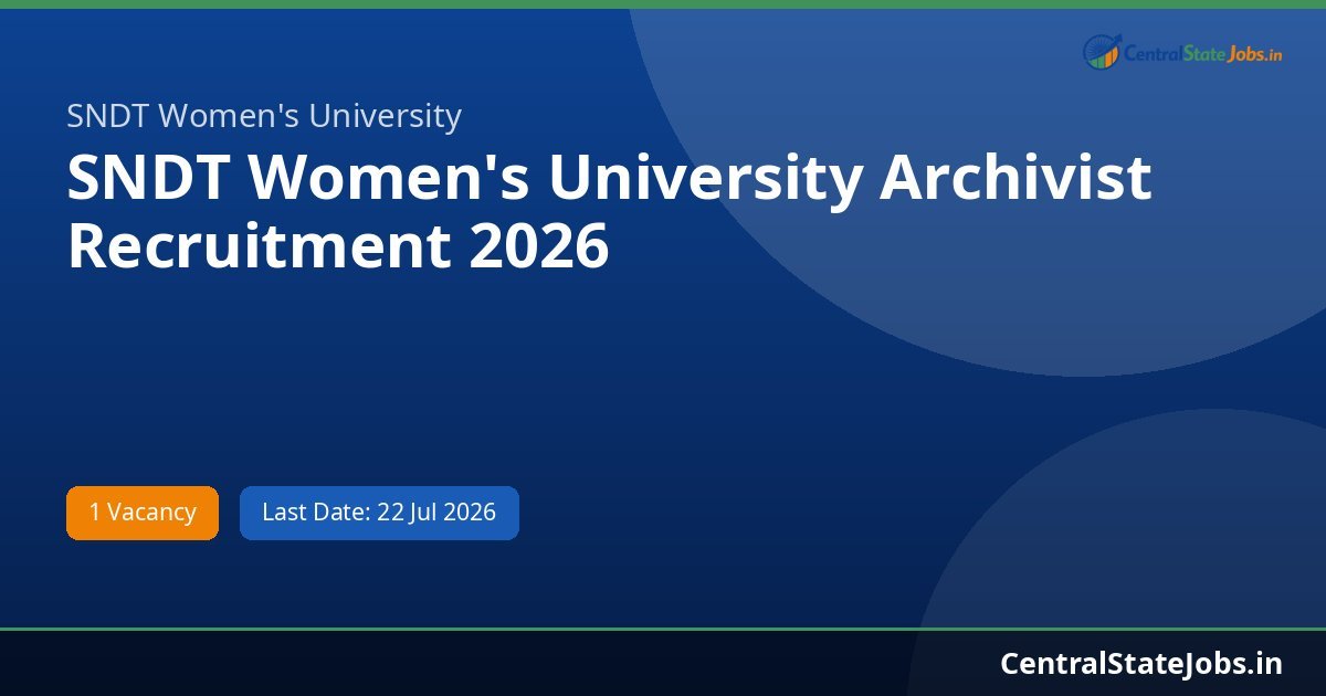 SNDT Women's University Archivist Recruitment 2026