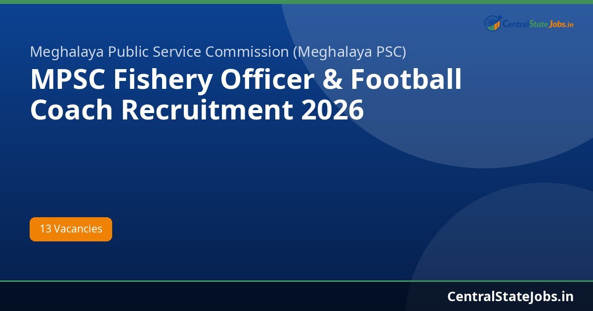 MPSC Fishery Officer & Football Coach Recruitment 2026