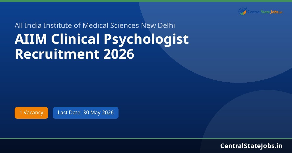 AIIM Clinical Psychologist Recruitment 2026