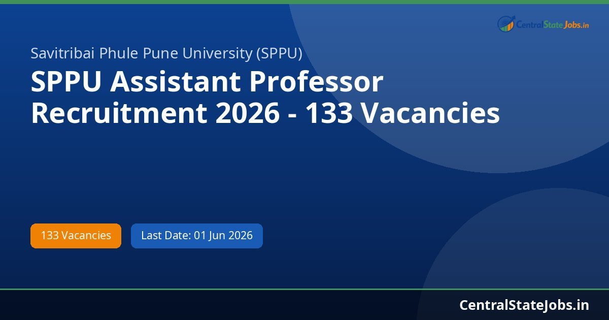 SPPU Assistant Professor Recruitment 2026 - 133 Vacancies