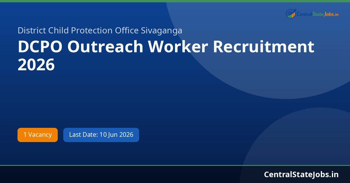 DCPO Outreach Worker Recruitment 2026