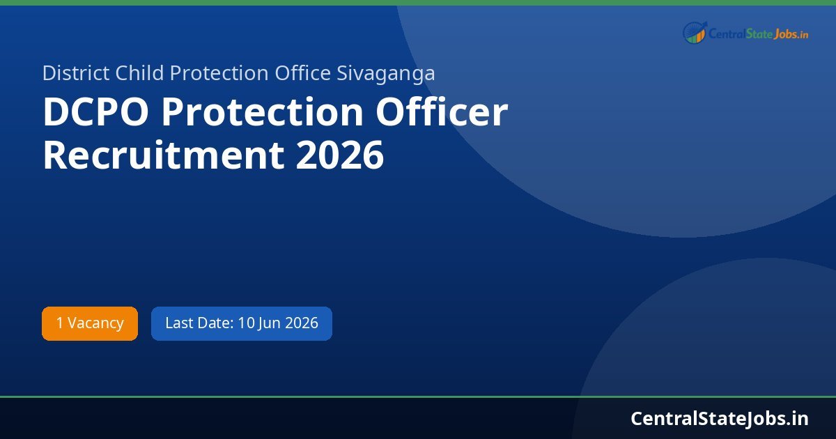 DCPO Protection Officer Recruitment 2026