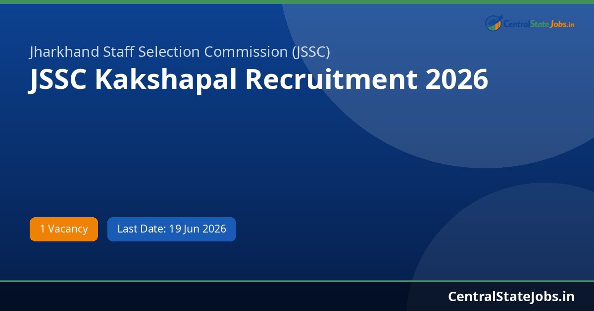JSSC Kakshapal Recruitment 2026