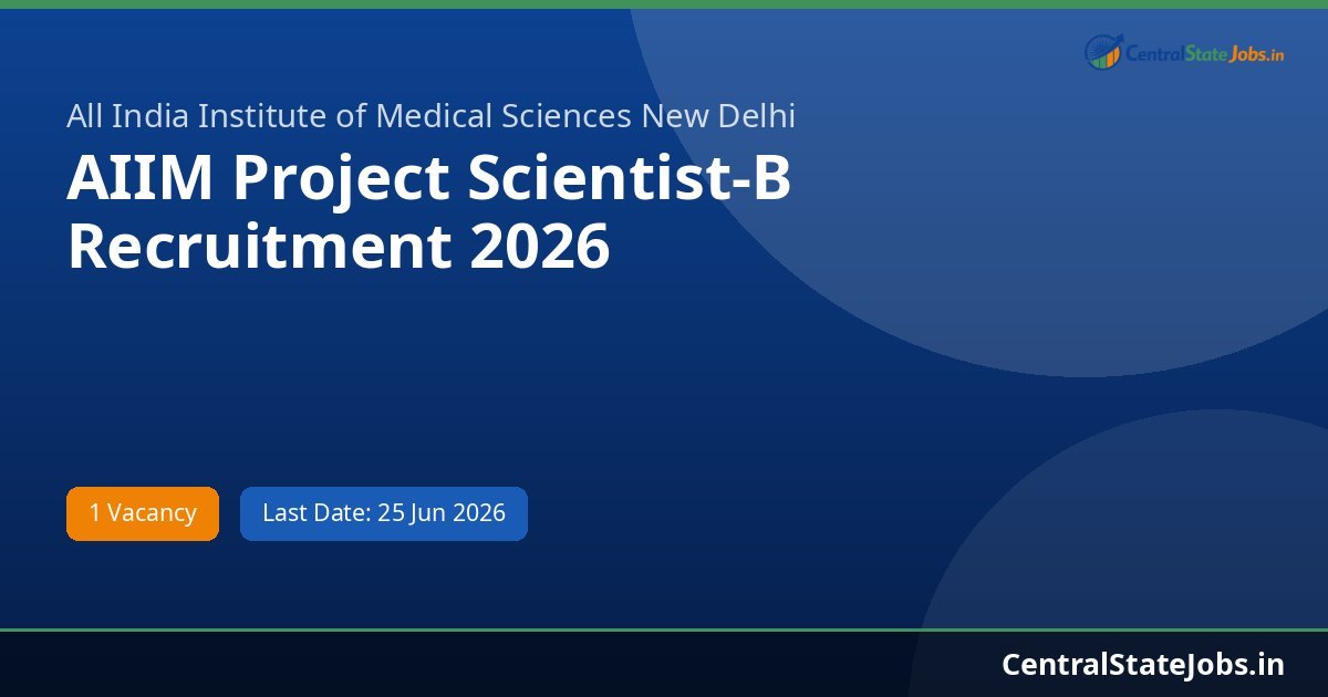 AIIM Project Scientist-B Recruitment 2026