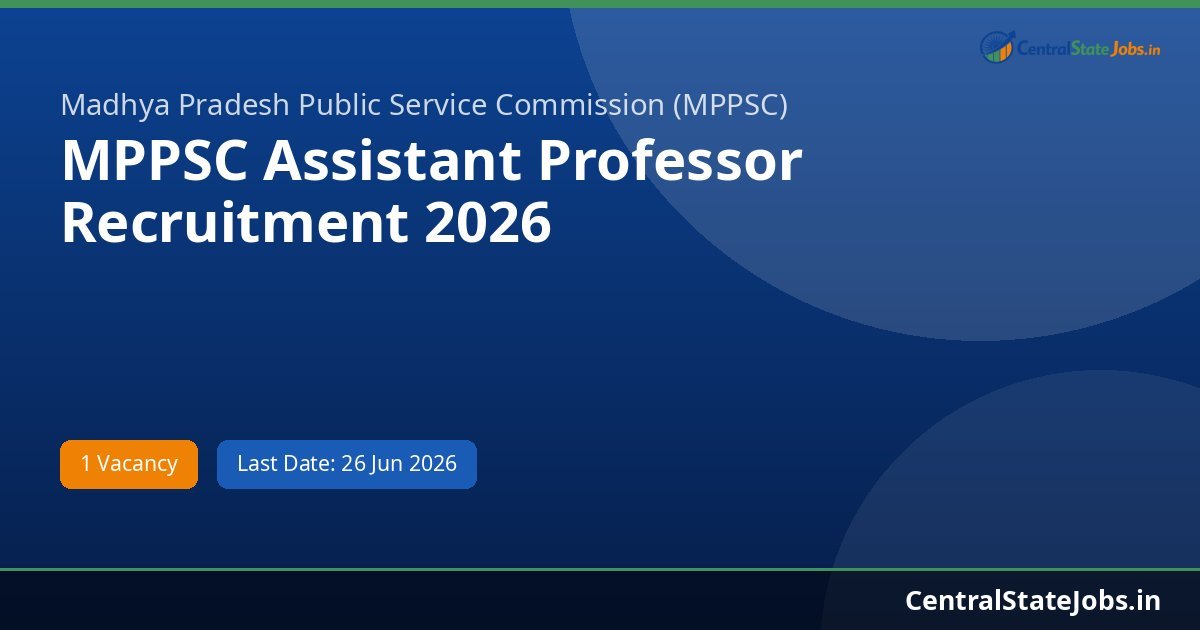 MPPSC Assistant Professor Recruitment 2026