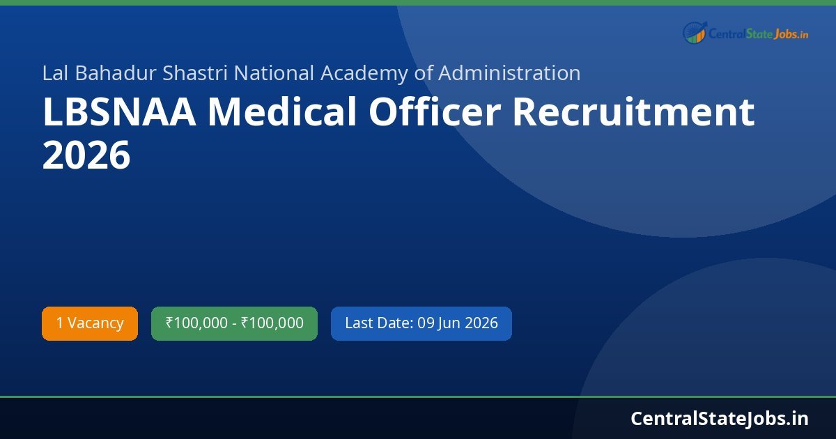 LBSNAA Medical Officer Recruitment 2026