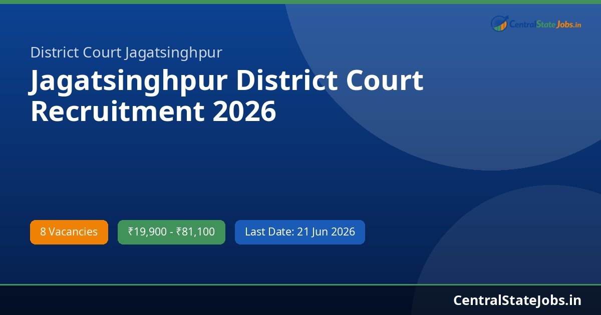 Jagatsinghpur District Court Recruitment 2026