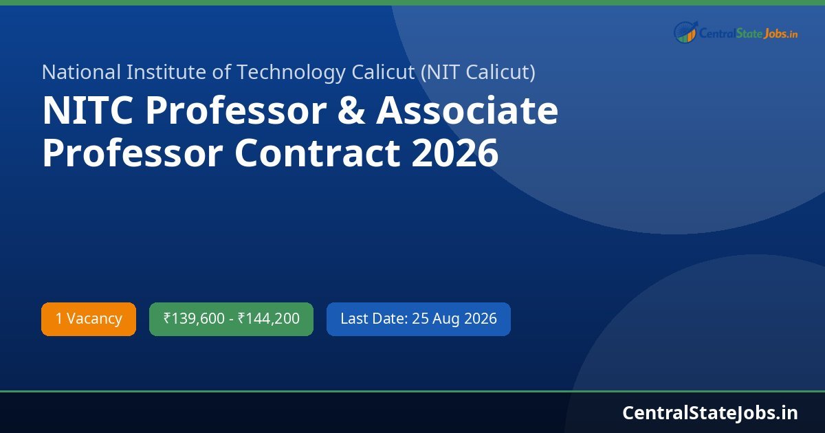 NITC Professor & Associate Professor Contract 2026