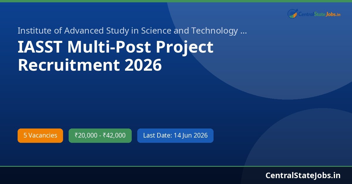 IASST Multi-Post Project Recruitment 2026