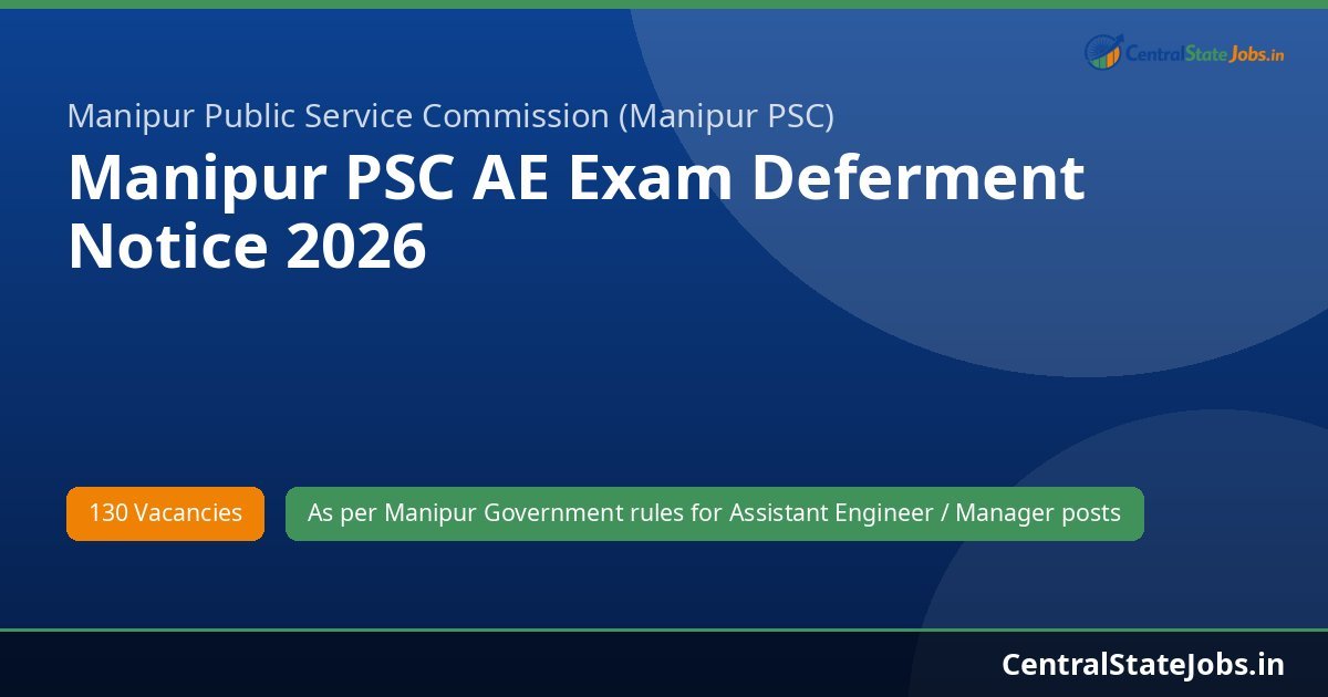 Manipur PSC AE Exam Deferment Notice 2026