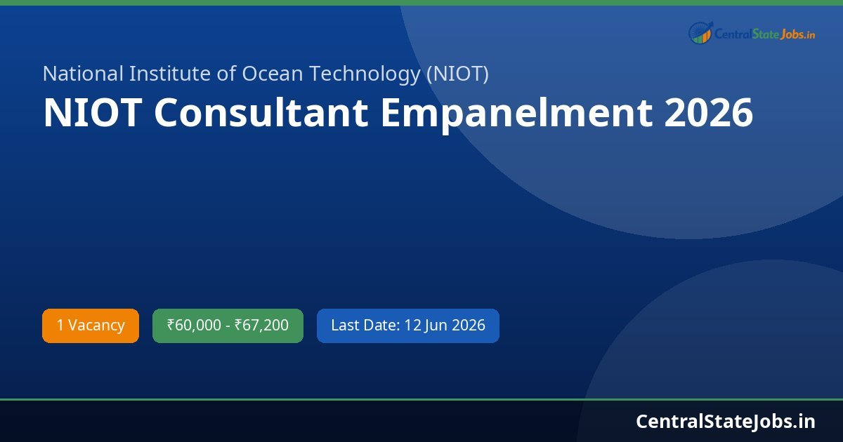 NIOT Consultant Empanelment 2026