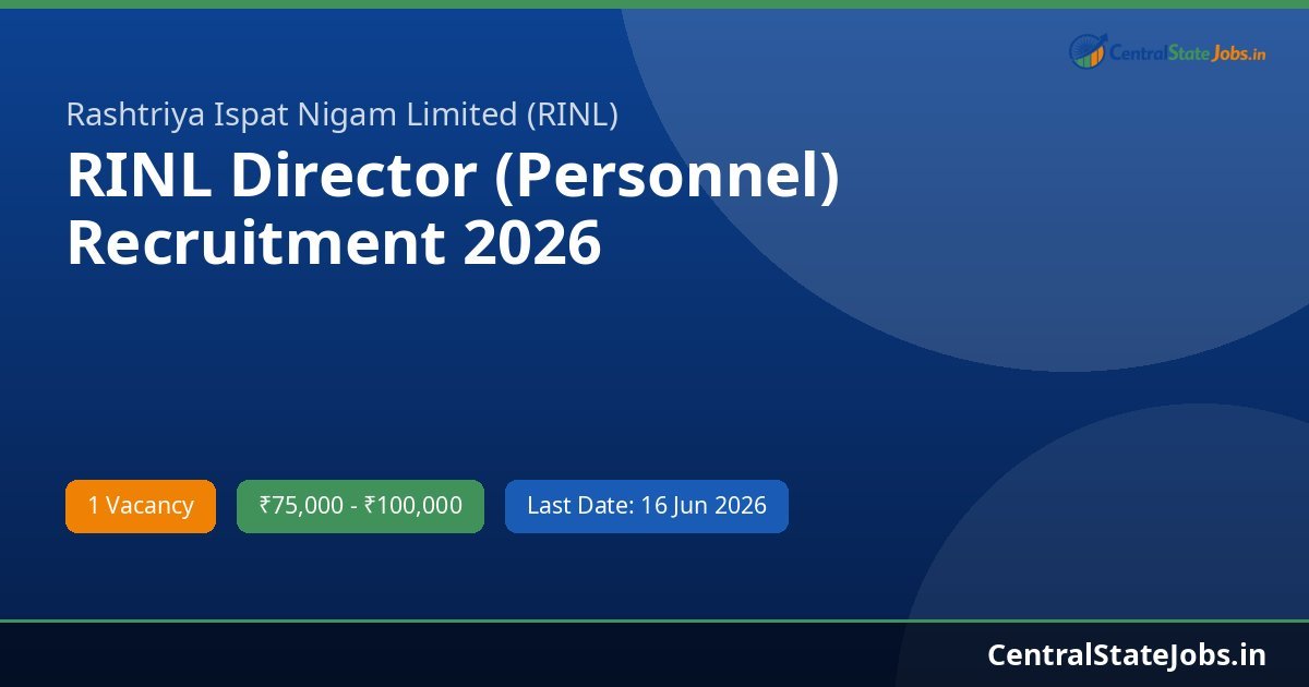 RINL Director (Personnel) Recruitment 2026