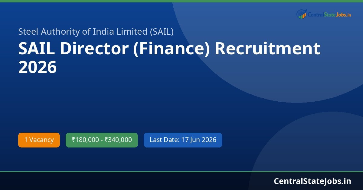 SAIL Director (Finance) Recruitment 2026