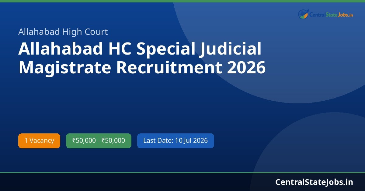 Allahabad HC Special Judicial Magistrate Recruitment 2026