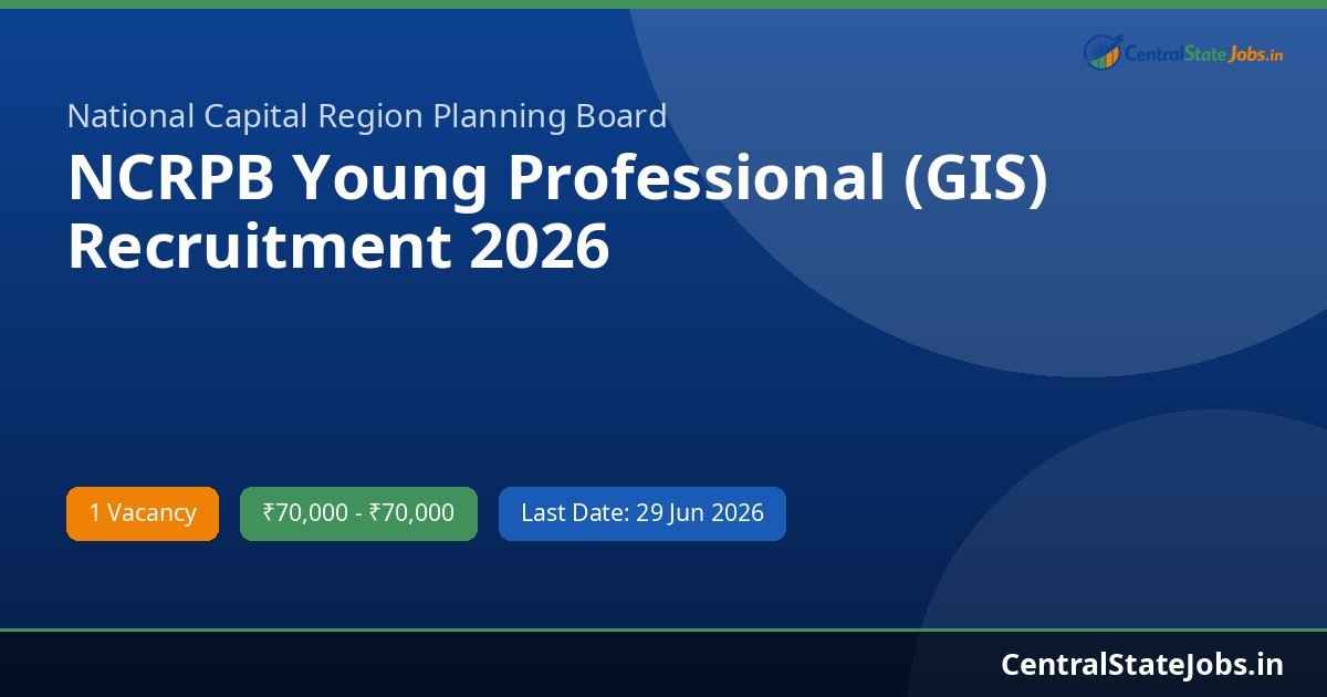 NCRPB Young Professional (GIS) Recruitment 2026