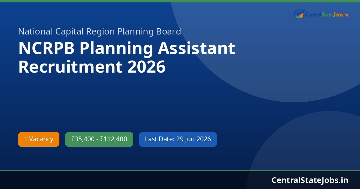 NCRPB Planning Assistant Recruitment 2026