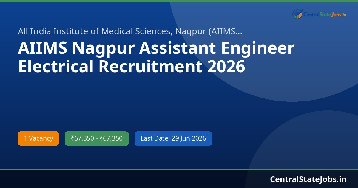 AIIMS Nagpur Assistant Engineer Electrical Recruitment 2026