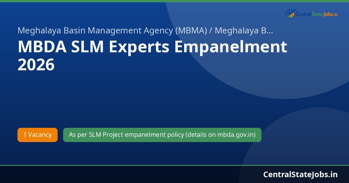 MBDA SLM Experts Empanelment 2026