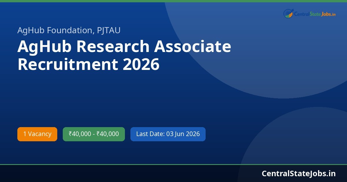 AgHub Research Associate Recruitment 2026