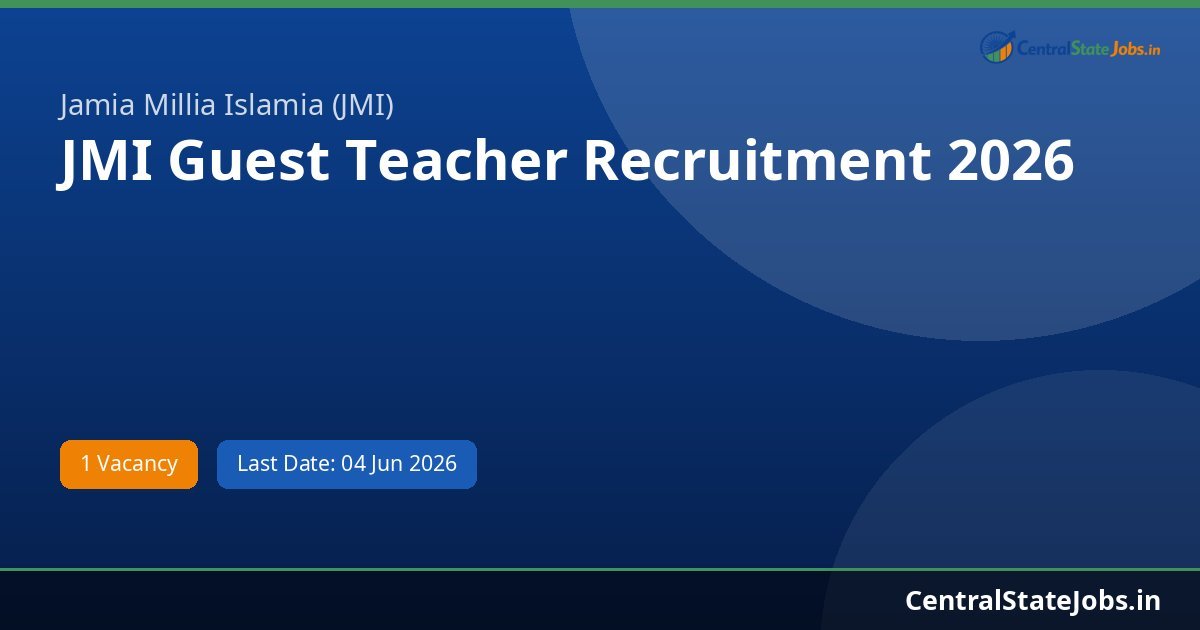 JMI Guest Teacher Recruitment 2026