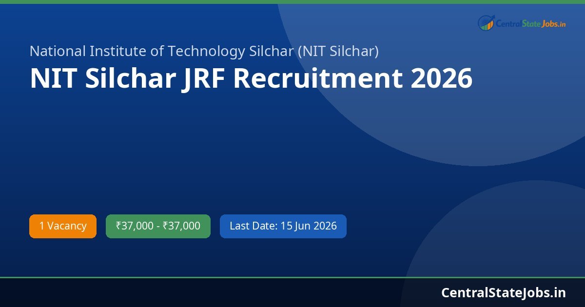 NIT Silchar JRF Recruitment 2026
