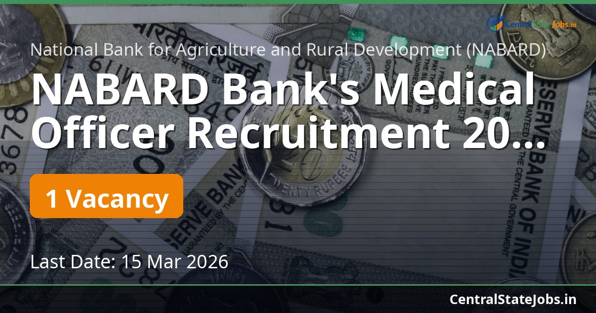 NABARD Bank's Medical Officer Recruitment 2026 - Karnataka