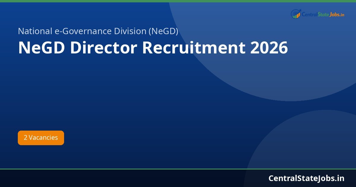 NeGD Director Recruitment 2026