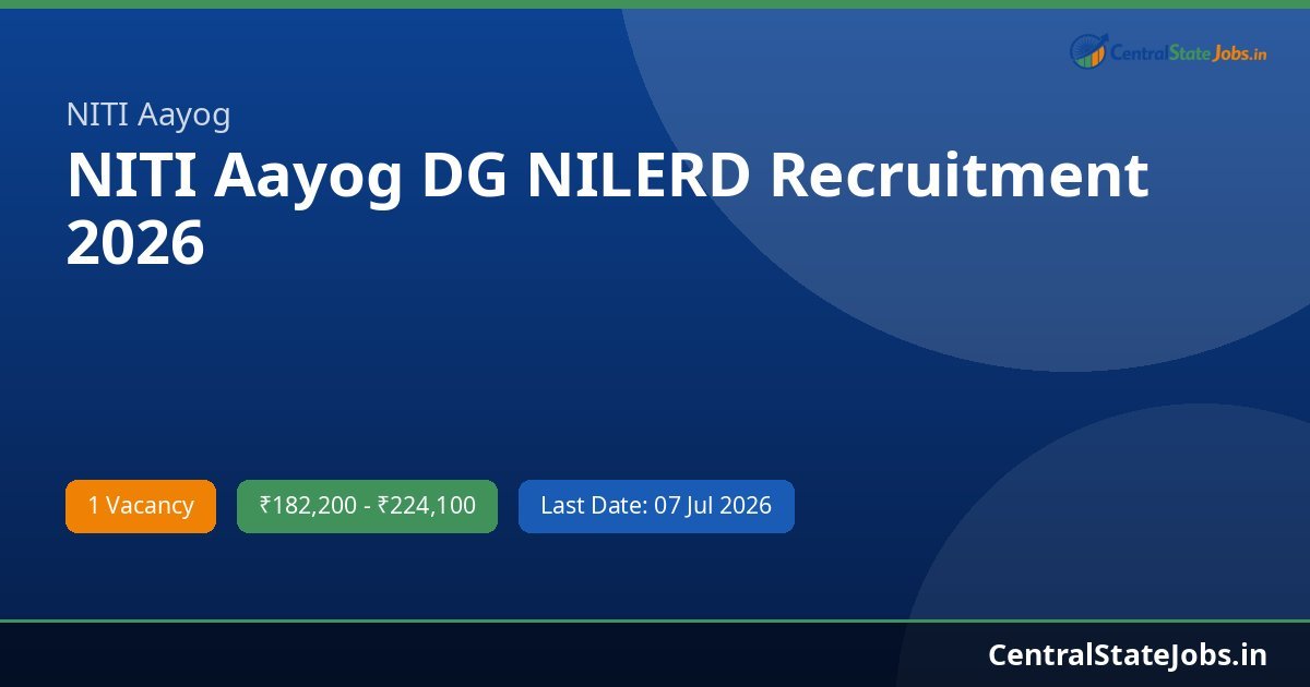 NITI Aayog DG NILERD Recruitment 2026