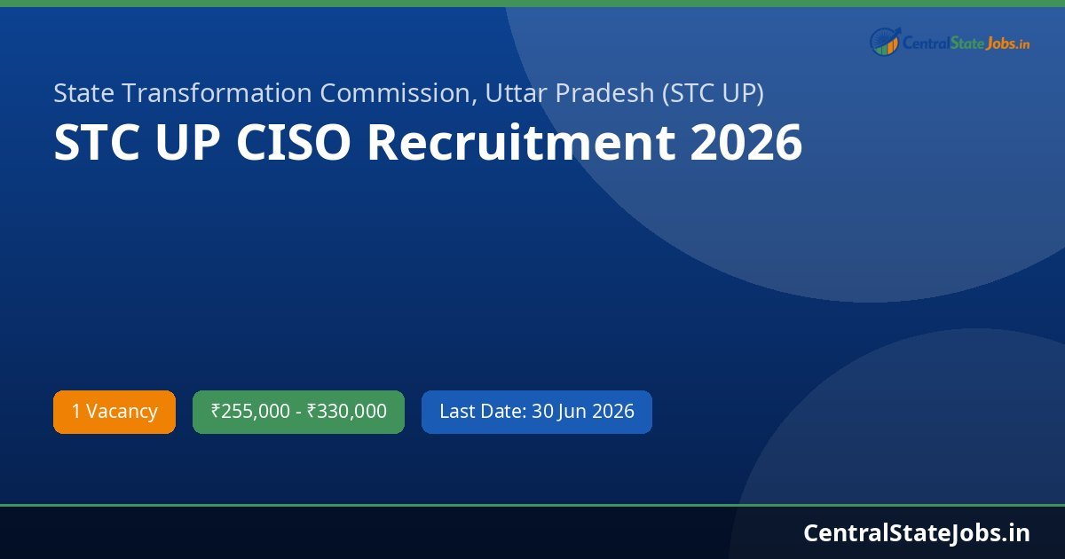 STC UP CISO Recruitment 2026