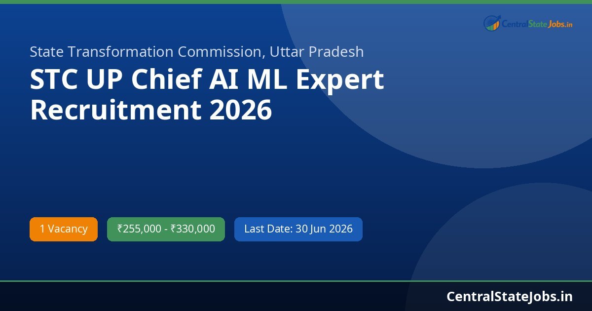 STC UP Chief AI ML Expert Recruitment 2026