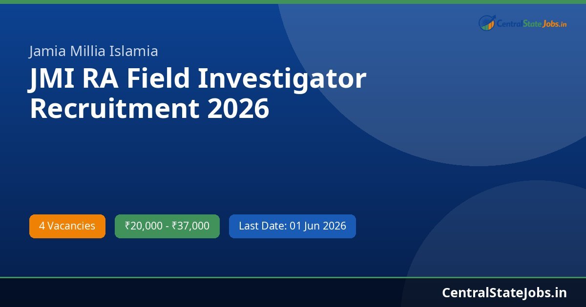 JMI RA Field Investigator Recruitment 2026