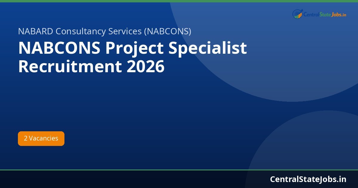 NABCONS Project Specialist Recruitment 2026