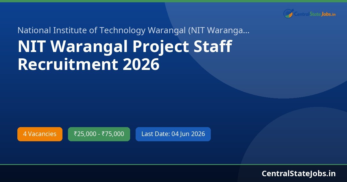 NIT Warangal Project Staff Recruitment 2026