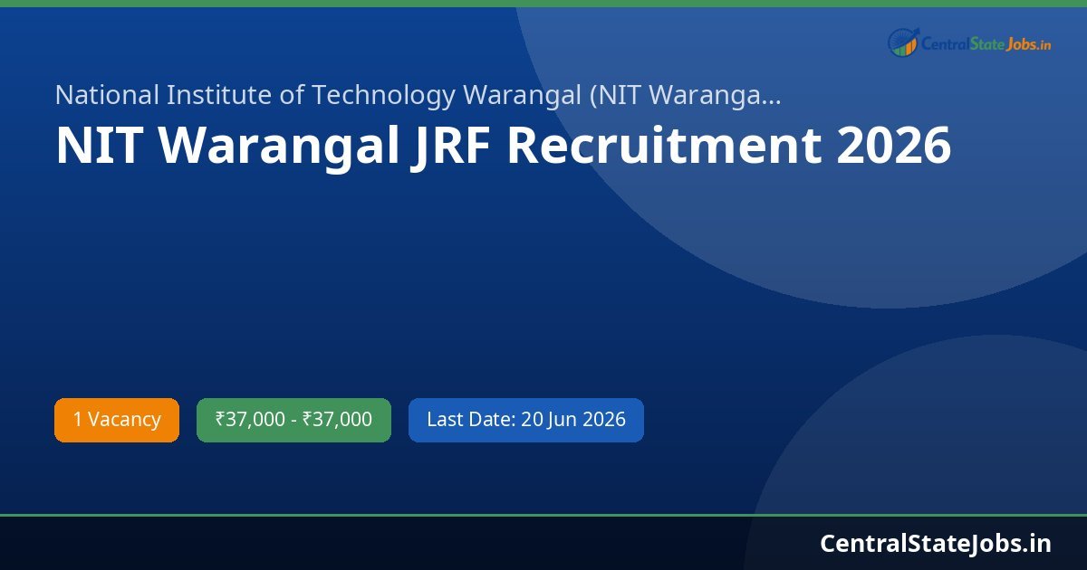 NIT Warangal JRF Recruitment 2026